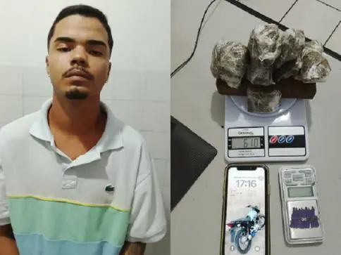 PM prende jovem suspeito por tráfico de drogas no distrito de Itabatã, em Mucuri