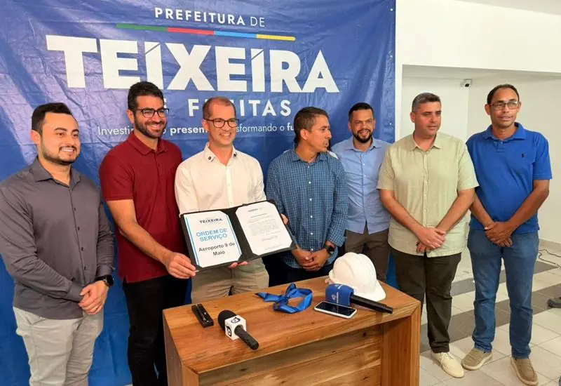 Retorno dos voos comerciais a Teixeira: Dr. Marcelo Belitardo assina ordem de serviço para execução de reforma no Aeroporto 9 de Maio
